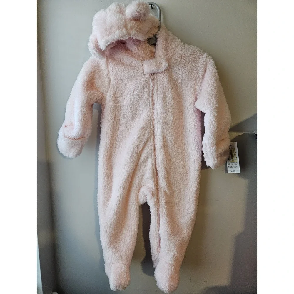 Carter's Just‎ One You Pink Plush Bear Hooded Bunting Suit – Size 9M